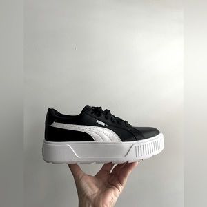 Puma Karmen Platform Sneakers Women Black & White Size 8
